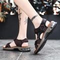 New Summer Genuine Leather Men Sandals Fashion Design Breathable Casual Shoes Men Soft Bottom Outdoor Beach Sandals Big Size 46. 