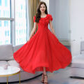 New Attractive Womens Chinese Neck Design Georgette 1 Piece Long Kurti Stylish Fashion Wear. 