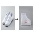 1 pair of non - slip waterproof shoe covers, PVC silicone sole, reusable, for rain & snow. Multiple sizes, unisex, white.