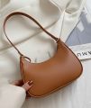 Korean Style Solid Color Shoulder Bag for Women | Elegant & Stylish Underarm Hobo Clutch | Casual Trendy Crescent Purse. 