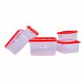 Bagmati Set Of 5 Square Plastic Container | Multipurpose Transparent Plastic Container With Air Tight Lid - 5 Pcs. 
