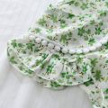 Summer Children's Suit for Girls Cute Flower Print Short Sleeve T-shirt And Shorts 2PC Set Casual Outfit Baby Kids Clothing. 