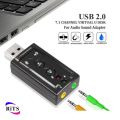 USB Sound Card 7.1 CH Channel 3D Audio Adapter With 3.5mm Headset and speaker input. 