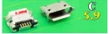 3 TYPES 5.9/6.4/7.2mm 5Pin 5P SMT Micro USB Tail Charging Connector Smartphone Mobile Phone Charging Socket 5p V8 Port. 