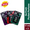 Go Fresh Combo of Red Hot, Secret & Miracle Pocket Perfume - 17ml x 3.