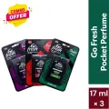 Go Fresh Combo of Red Hot, Secret & Miracle Pocket Perfume - 17ml x 3.