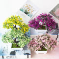 Fake Plant Flowers Potted Ornaments Artificial Plants Bonsai Small Tree Pot For Home Festival Wedding Decoration Accessories. 