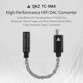 QKZ TC-MAX Pro HiFi DAC USB Type C To 3.5mm Headphone Amplifier Audio Decoder IEM AMP Mobile Phone Adapter CX31993 32bits/384kHz. 