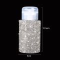 200ml Rhinestone Pump Dispenser Bottle Diamond Liquid Alcohol Press Bottle for Nail Polish Remover Refillable Manicure Container. 