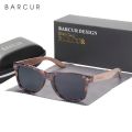 BARCUR Natural Wooden Sunglasses Polarized Mens Sun Glasses Black Walnut Eyewear UV400 Protection. 