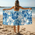 Sea blue pepper Kuwait beachtowel fiber material,quick drying sand proof,washable,beach coastal tropical flower towel,ideal. 