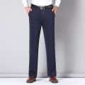 PlusSizeMen'sStraightCutCEOFormalPantsLooseElasticBusinessTrousersCasualPantSeluar SlackLelakiOfficeWear. 