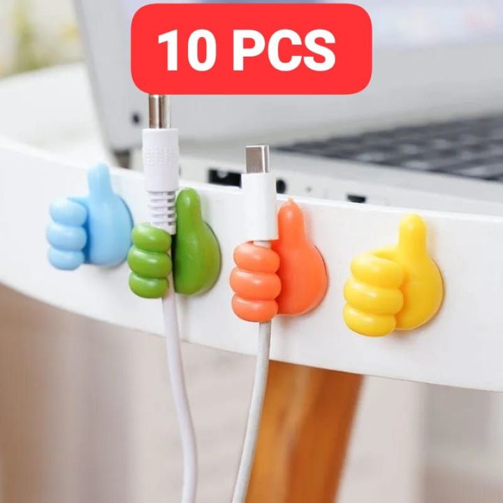 10 Pcs Wall Hang Hooks Multifunction Storage Hooks Wire Data Cable Thump Hooks Homeducts