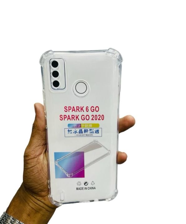 Ultra Thick Soft Transparent Back Cover For Tecno spark 6 go