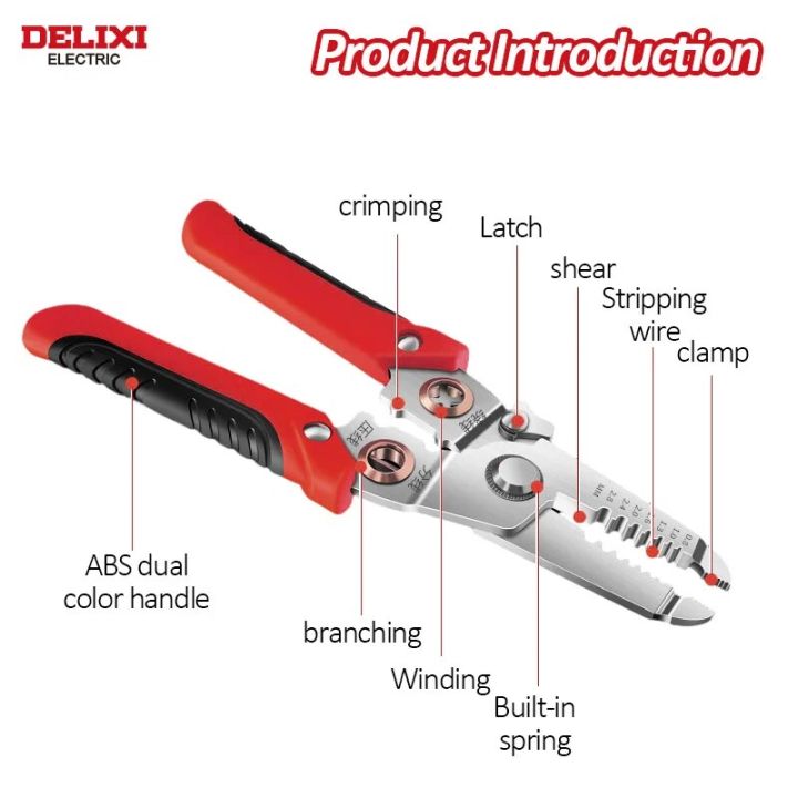 DELIXI%20ELECTRIC%20Wire%20Stripping%20Pliers%20Multifunctional%20Wire%20Splitting%20Pliers%207-Inch%20Electrician%20Special%20Pliers%20Wire%20Cutting%20Plier%20-%20Image%202