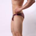 BRAVE PERSON Underwear Men Briefs Low-waist Underpants Men's Imitation Leather Bright Fabric Panties Shorts.