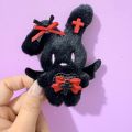 Cute Bowknot Rabbit Plush Doll Key Chain Backpack Pendant Couple Keyrings Game Needy Girl Overdose KAngel Cosplay Accessories. 