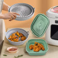 Foldable Air Fryer Silicone Liners Reusable Silicone Air Fryer Basket Food Safe Non Stick Air-Fryer Bakewa Kitchen Accessorie. 