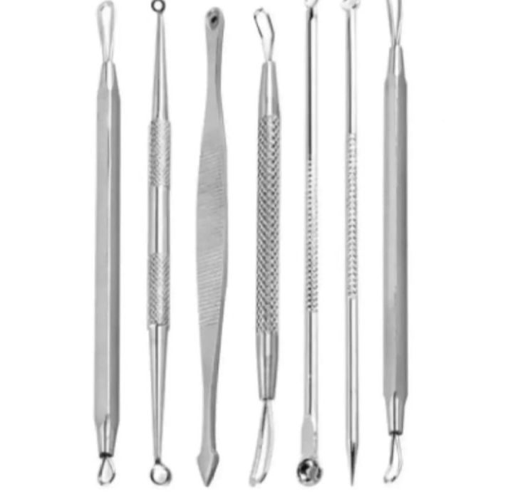 7 Pcs Pimple Popper Tool Kit Blackhead Tweezer, Aooeou Acne Removal Comedone Extractor Kit Pimple Tweezers for Pimples, Blackheads, Blemish, Whitehead, Zit Removing for Forehead Nose Facial Pore Pimple Popper Tool Kit Blackhead Tweezer, Aooeou Acne Remova