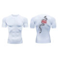 Blossom Print Short Sleeve Compression Shirts for Men Summer Athletic Quick Dry T-shirts Gym Workout Running Tees Sporty Tops.