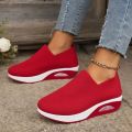 New Fashion Women Mesh Breathable Vulcanized Sneakers Woman Platform Solid Color Casual Shoes Ladies Wedges Walking Shoes. 