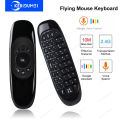 Bluetooth 5.2 Keyboard Wireless Mini Keyboard Rechargeable Keyboard with 2.4G Wireless Voice Control Air Mouse for TV BOX Laptop.