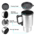 Vehicle Heating Cup Stainless Steel Electric Heating Car Kettle Water Coffee Milk Thermal Mug 12V 450ml Camping Travel Kettle.