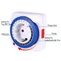 EU/US 24 Hours Timer Switch Timer Plug in Mechanical Grounded Programmable Smart Countdown Loop Switch Socket Auto Power off. 