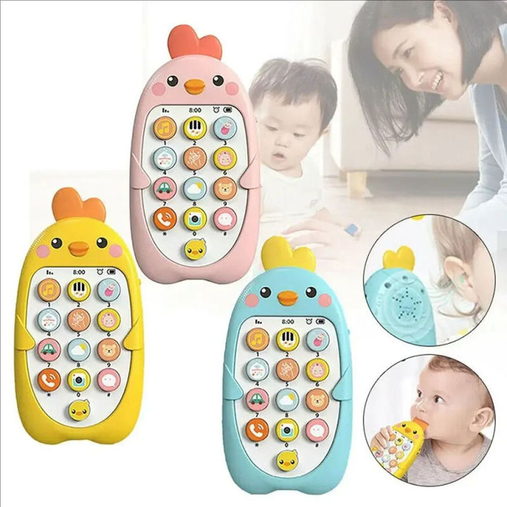 Children's%20cute%20chicken%20music%20mobile%20phone%20electric%20toy%20analog%20phone%20baby%20puzzle%20early%20education%20story%20machine%20-%20Image%203