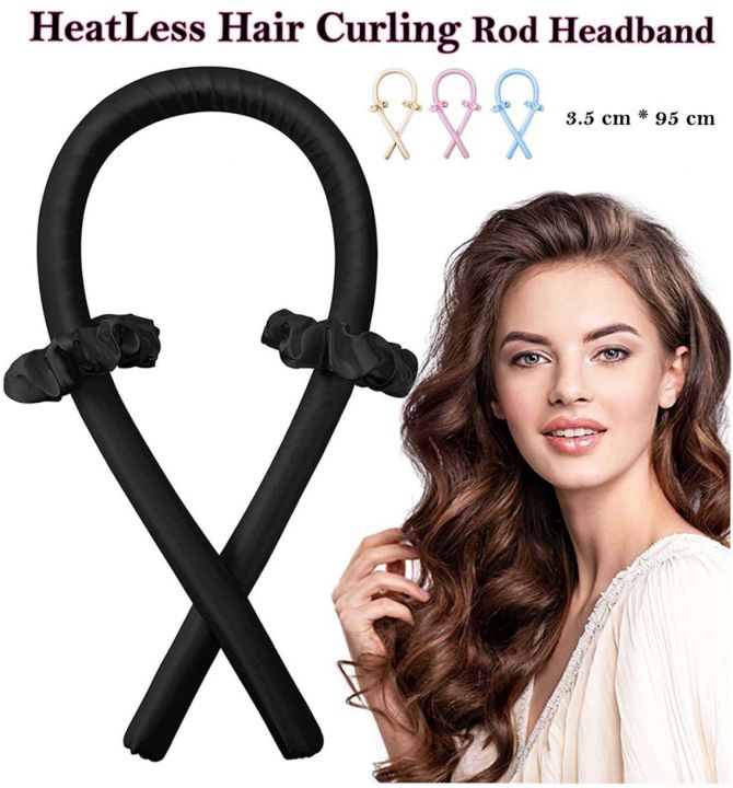 HeatLess Hair Curling Rod HeadBand Timila Accessories - Lavender Color