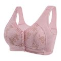 Wireless Bralette Comfortable Underwear Middle-aged Elderly Women Lace Chest Wrap Ultra-thin Mom Front Open Buckle Cotton. 