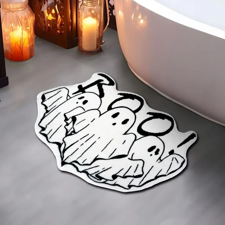 VIKAMA%20Halloween%20Shaped%20Decorative%20Rug%20Black%20Spider%20Web%20Ghost%20Gothic%20Bathroom%20Entryway%20Footrest%20Washable%20Dirty%20Resistant%20Carpet%20-%20Image%208