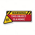 Dungeons & Dragons Inspired Warning Mimic Decal - High-Quality Vinyl Sticker, 3.23" x 6.69", Perfect for Laptops, Water Bottles,. 