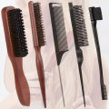 1/2/4/5pcs Wild Boar Bristle Hair Brush and Comb Set, Edge Control Styling Tools，Nylon Bristles, ABS Handle. 