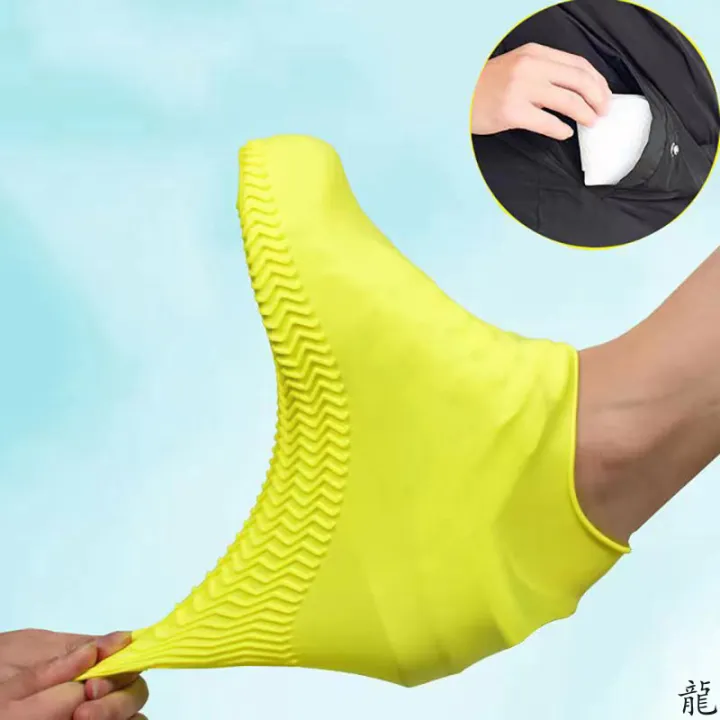 2pcs%20Waterproof%20Non-slip%20Silicone%20Shoe%20High%20Elastic%20Wear-resistant%20Unisex%20Rain%20Boots%20for%20Outdoor%20Rainy%20Day%20Reusable%20Shoe%20Cover%20-%20Image%204