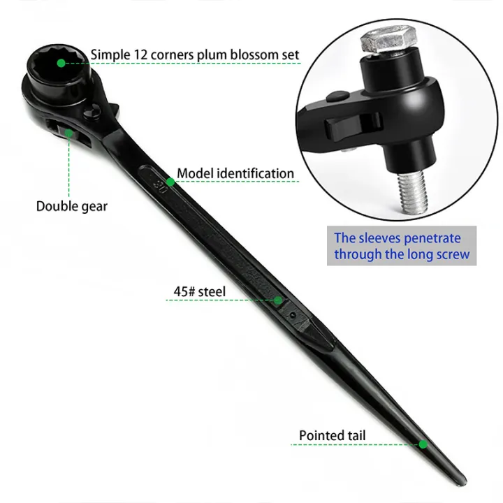 Ratchet%20Podger%20Spanner%20Wrench%20Quick%20Release%20Podger%20Bar%20Black%20Double%20Ended%20Socket%20Ratcheting%20Podger%20Scaffold%20Spud%20Wrench%20-%20Image%202