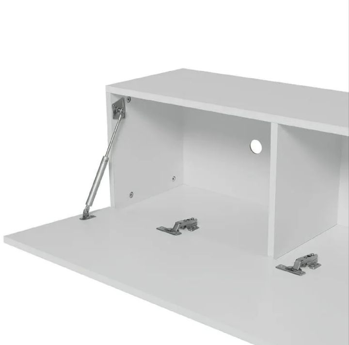 White%20Wall%20Mounted%20TV%20Console%20Rack%20%7C%203-Compartment%20Floating%20Cabinet%20with%20Drop-Down%20Door%20&%20Cable%20Management%20-%20Image%203