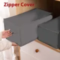 Full Covered 9 Grid Wardrobe Clothes Organizer, Large Foldable Jeans Drawer Organizer Waterproof Closet Storage Box for T-shirt Pants Underwear Bra Leggings Sweaters,. 