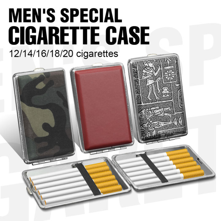 Leather Cigarette Case Cover Man Women Smoking Cigarette Box For Hold