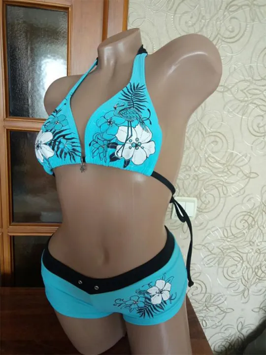 Vintage%20Flower%20Print%20Cutie%20Set%20Bikini%202000s%20Swimsuit%20%20Women%20Bathing%20Fashion%20Halter%20Strap%20Swimwear%20High%20Street%20Beach%20Female%20-%20Image%203