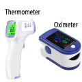 Non-Contact Temperature IR Thermometer Body Fast Measure Digital Fever Thermometer OR Portable Fingertip Blood Oxygen Oximeter.