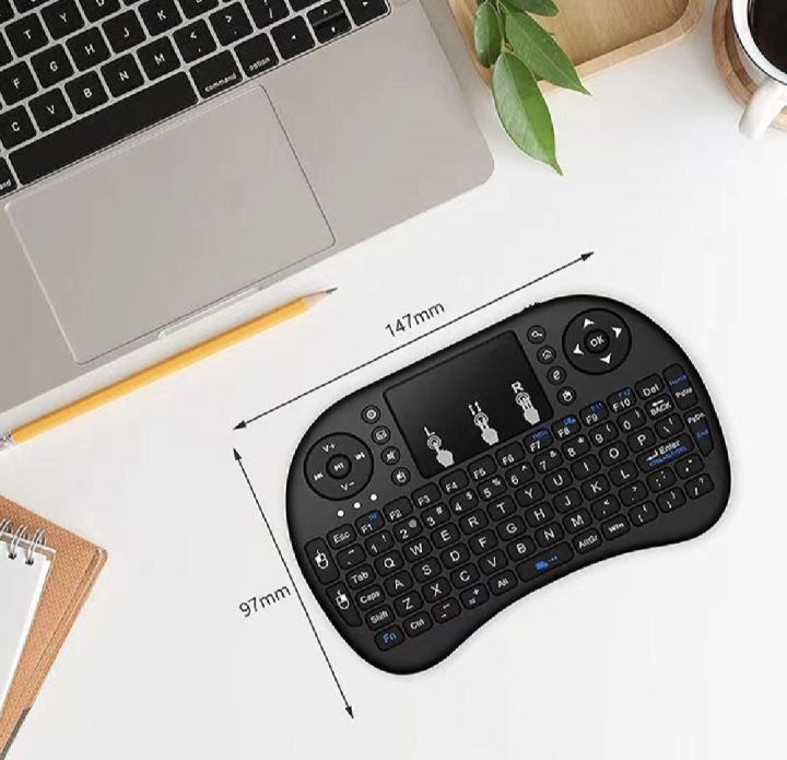 Keyboard Monitor Mouse Box Wireless Keyboard 2.4GHz Mini English Russian Touchpad Keyboard Aerial ...