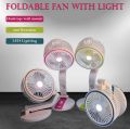 Rechargeable Folding Table Fan with Led Light multi-colour -1 ps.