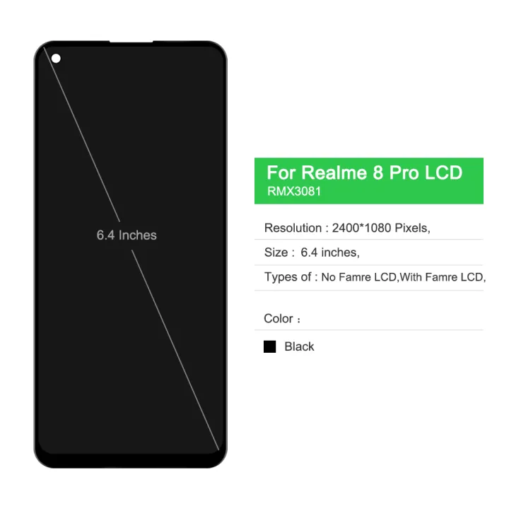 6.4"%20Display%20For%20Oppo%20Realme%208%20/%20Realme%208Pro%20RMX3081%20LCD%20Display%20Touch%20Screen%20with%20Fingerprint,%20For%20Realme8%20RMX3085%20LCD%20Replace%20-%20Image%202