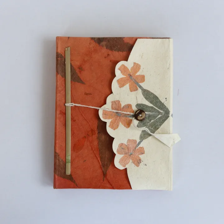 Handcraft Notebook Handcraft Petal Wrap handmade Nepali paper notebook - 45 pages lokta ...