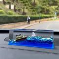 Car Interior Accessories Dashboard Decoration Moving Titanic Liquid Wave Cruise Ship. 