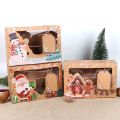 3pcs Christmas Kraft Paper Candy Boxes Santa Snowman Cookie Gift Box Pack Box New Year Party Favor Xmas Noel Navidad 2024. 