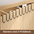 201 Stainless Steel Hook Free Punching Double S-Shape Hook Kitchen Bathroom Cabinet Door Back Type Coat Towel Storage Hanger. 