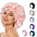 New Silky Bonnet For Sleeping Women Satin Bonnet Hair Bonnet Night Sleep Cap Scarf Wrap For Curly Hair Tie Band For CurlyHat.