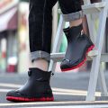 Workwear Style Outdoor Work Commuting Fishing Kitchen Anti Slip Waterproof Men's Flat Bottomed High-Quality  Boots Rain Bo. 